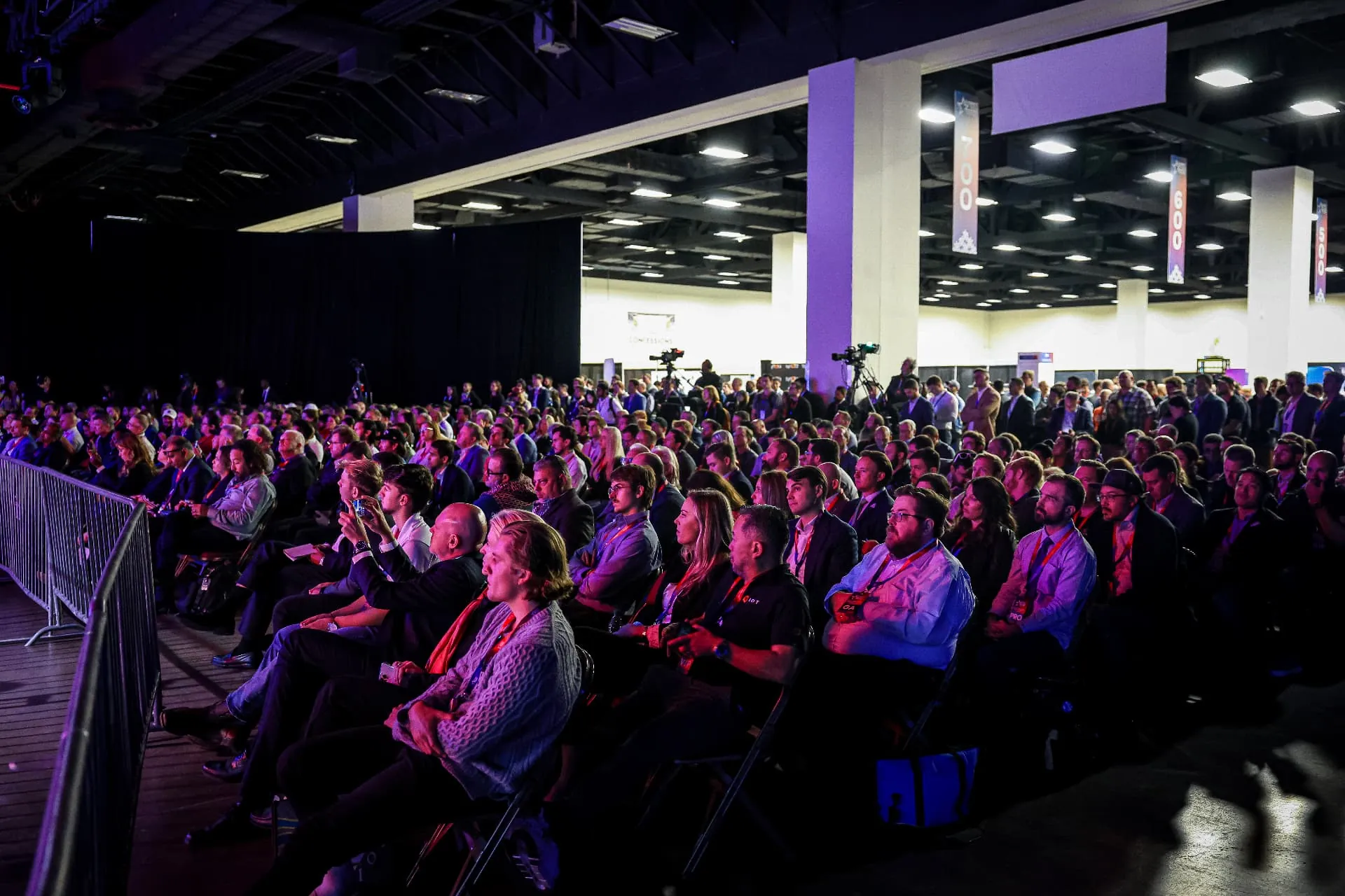 A full conference audience during a Downstage-produced general session
